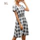 thumbnail image 1 of Vestido con cuello en V, rejilla, vestido sexy, manga corta, ropa de verano para mujer, XL, blanco y negro Vogacara AP001223-24, 1 of 6