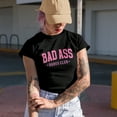thumbnail image 2 of Bad Ass Babes Club, Pink Text Girl Group Merch Gift, Black T-Shirt, Small, 2 of 5