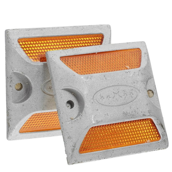 2pcs Road Reflectors Reflective Casting Aluminum Warning Sign Markers for Driveway Highway Safety Pavement Accessories