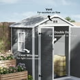 thumbnail image 4 of Outsunny Outdoor Storage Shed, 72" x 52.75" Garden Shed with Double Lockable Doors, Vent and Window, Plastic Utility Tool Shed, Gray, 4 of 9
