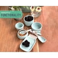 thumbnail image 7 of Vintage Mason Jar Kitchenware Set by Comfify – 4 Measuring Cups, 4 Measuring Spoons, Spoon Holder, Aqua Blue Ceramic, 7 of 7