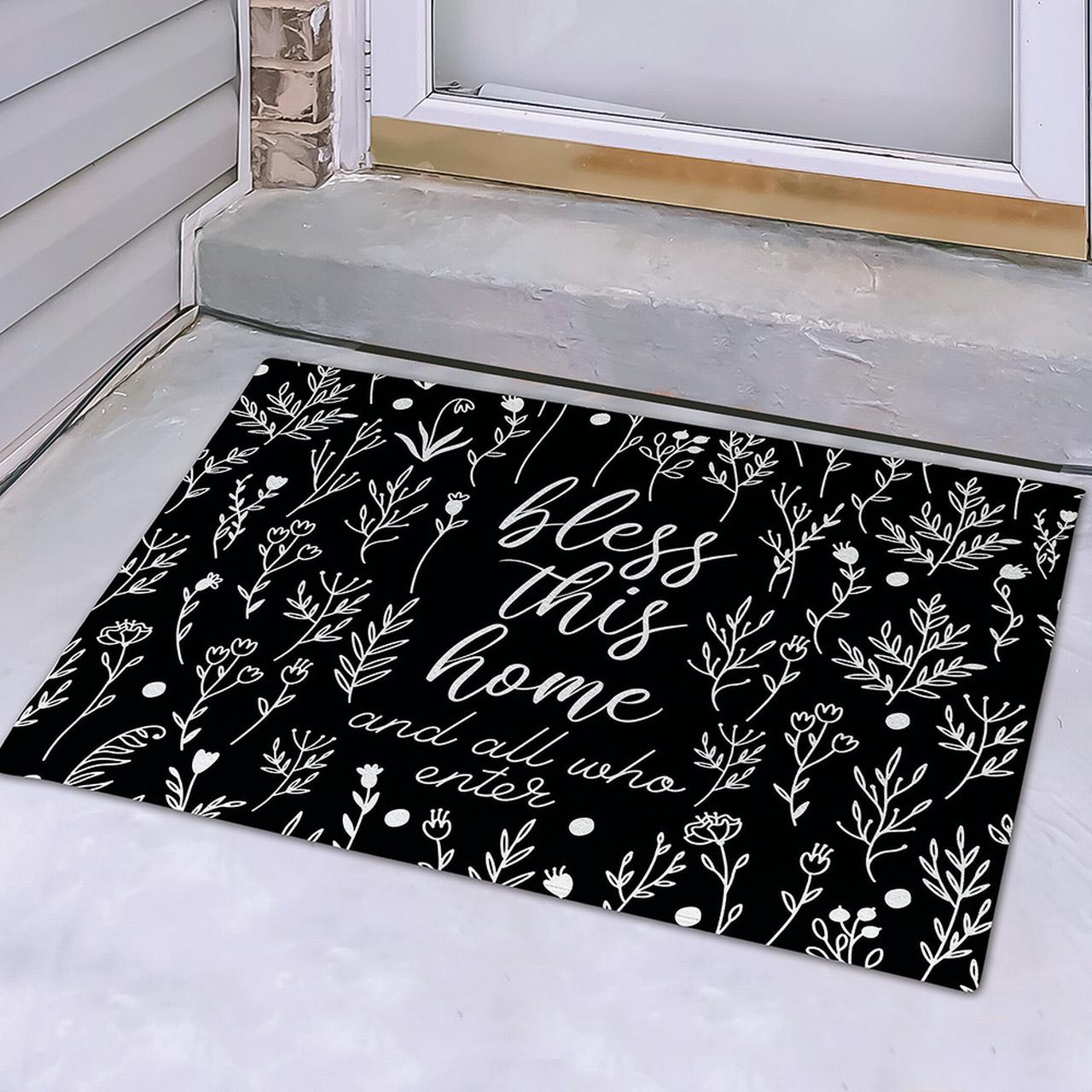Bless This Home Outdoor Doormat, Christian Home Decor, 18"x24"