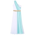 thumbnail image 3 of iiniim Womens Halloween Grecian Goddness Dress One Shoulder Ancient Greek Queen Toga Robe Light Blue XL, 3 of 7