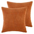 thumbnail image 4 of Soft Corduroy Corn Striped Velvet Series Decorative Throw Pillow, 20" x 20", Medium Red, 2 Pack, 4 of 6