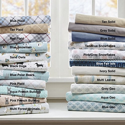 True North by Sleep Philosophy Cozy Flannel Sheet Set Grey Dots Queen