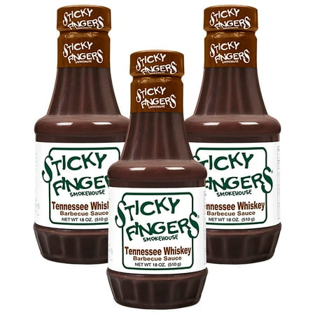 Sticky Fingers Smokehouse BBQ Sauce, Tennessee Whiskey, 18 Oz (3 Pack)