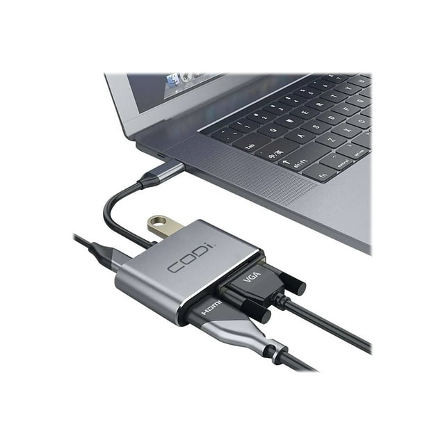 CODi 4-In-1 USB-C Display Adapter - Docking station - USB-C - VGA, HDMI