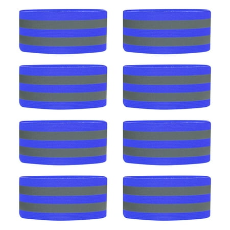 

Reflective Bands for Armband High Visibility Reflective Gear for Night Walking Cycling and Running. Safety Reflector Tape Straps. Very Large Reflective Surface Area blue