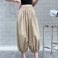 thumbnail image 7 of Lmnyox Women's Wide Leg Pants Elastic High Waist Trouser with Pocket Summer Fashion Flowy Palazzo Pants, 7 of 7
