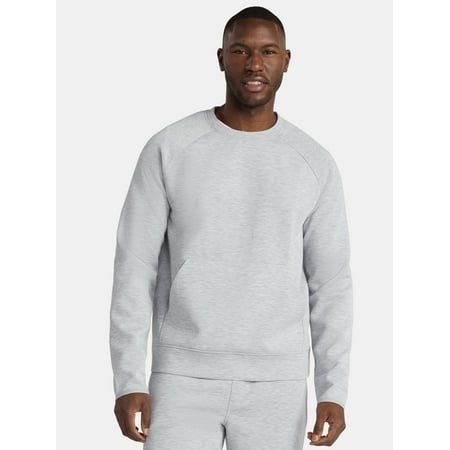 Athletic Works Men's and Big Men's Fusion Double Knit Crewneck Sweatshirt, Sizes S-5XL