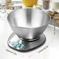 thumbnail image 2 of Himaly Digital Kitchen Scale with Measuring Bowl, 11lb/5kg Capacity for Baking & Cooking, LCD Display with Tare Function, Silver, 2 of 7