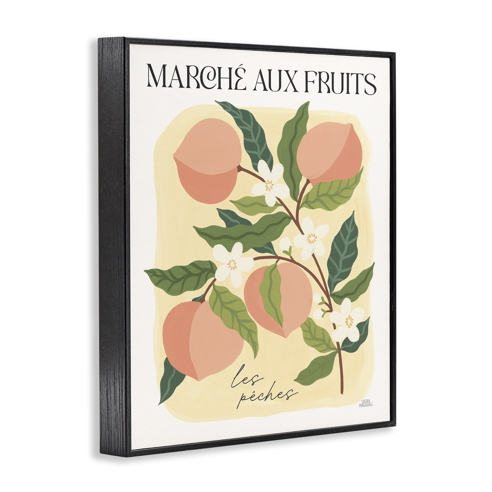 Stupell Industries Marche Aux Peaches Food & Beverage Painting Black Framed Art Print Wall Art, 24 x 30