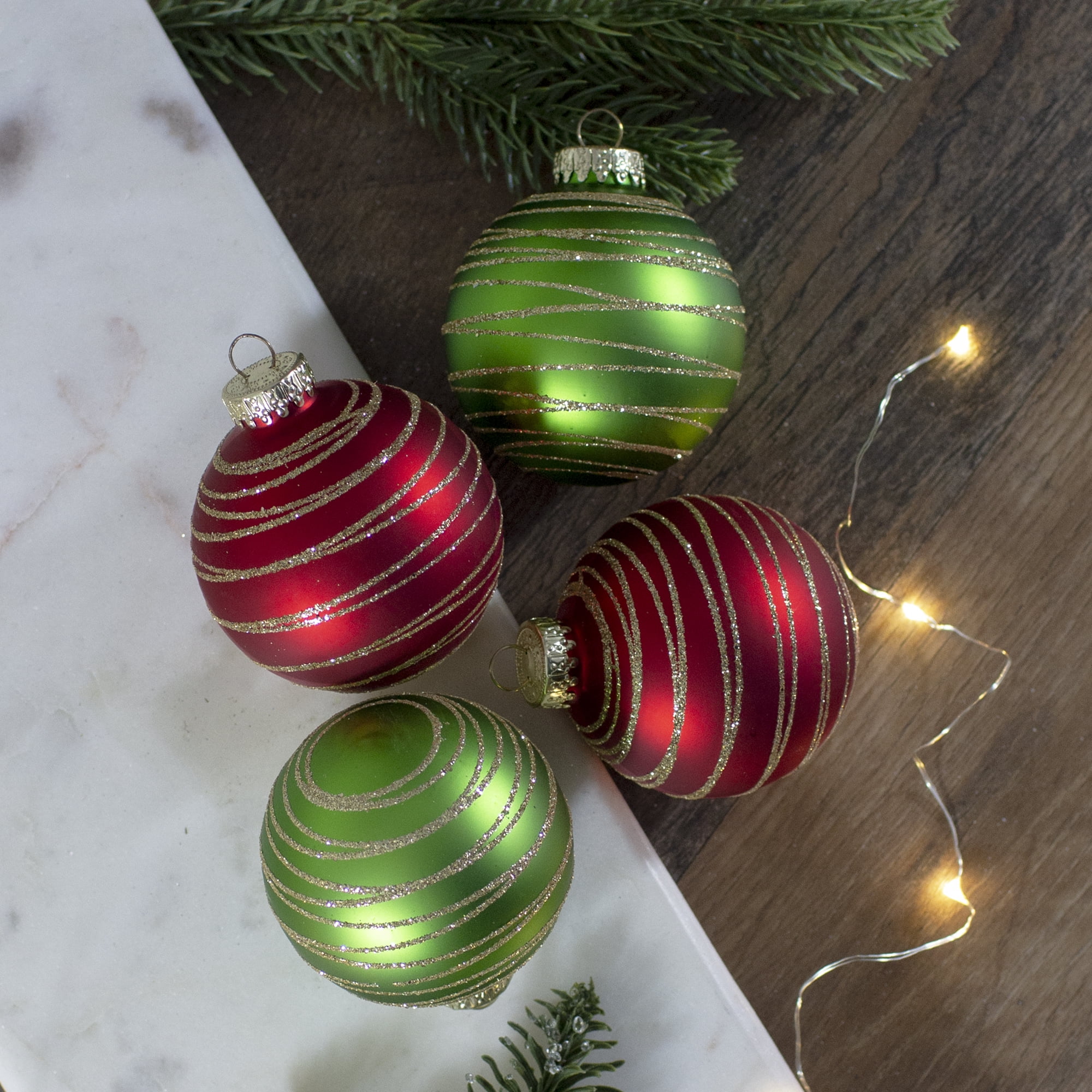 Northlight Multi-color Glass Christmas Ball Ornaments, 4 Count (3.25")