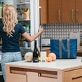 thumbnail image 4 of CleverMade Adult Collapsible Fabric Reusable Eco Bag Tote, Blue/Grey, 1pk, 4 of 8