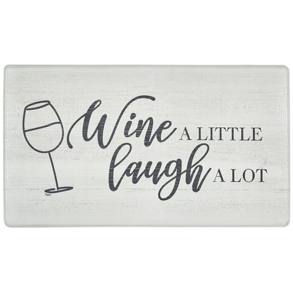 SoHome Cozy Living Wine A Little Anti-Fatigue Kitchen Mat, Grey/Black, 17.5"x30"