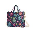 thumbnail image 7 of FORMRS Womens Corduroy Tote Bag Crossbody Shoulder Handbag with Pocket, Neon Christmas, 7 of 7