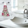 thumbnail image 5 of Yayeee Kitchen Hanging Hand Towels Set of 2 with Loop Bathroom Absorbent Tie Towel, Pink Flowers, 5 of 7