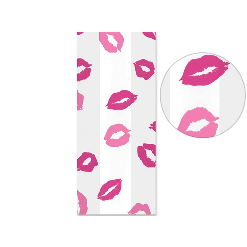 Pack Of 100, Kisses 5 X 3 X 11" Cello Bags Cello Bags 1.2 Mil For Gift