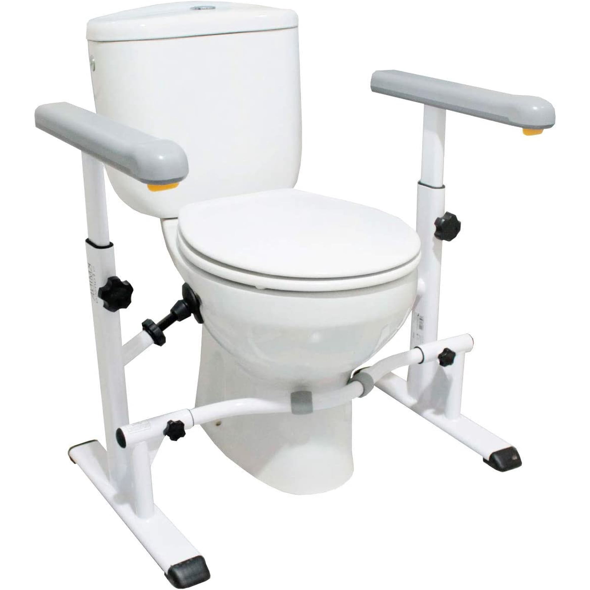 KMINA - Toilet Safety Rails for Elderly (330 lbs), Toilet Frame for Seniors with Adjustable Handles