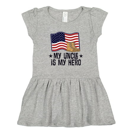 

Inktastic My Uncle is My Hero Military Nephew Gift Toddler Girl Dress