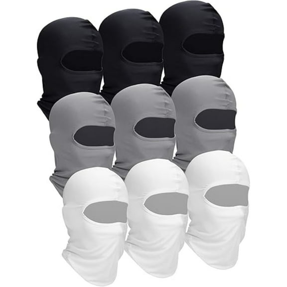 9 Pcs Balaclava Face Mask for Men, UPF 50  Sun Protection & Quick-Dry Cooling, Multifunctional Headwear for Cycling, Running, Hiking, Summer Outdoor Sports