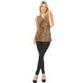 thumbnail image 4 of Women's Basic Short Sleeve Leopard Print V-Neck Slimming Blouse Top, 4 of 5