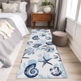 thumbnail image 3 of Summer Marine Life Runner Rugs 2x6 ft Ocean Watercolor Sea Conch Starfish Shells Coastal Washable Hallway Rugs Non-Slip Floor Mats Absorbent Carpet Bedside Runners for Bedroom Kitchen Laundry Room, 3 of 9