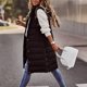 thumbnail image 5 of Chaleco de Invierno para mujer, abrigo de Color sólido acolchado sin mangas con capucha, chaqueta de mujer con cordón, chaleco femenino de longitud media con un solo pecho, 5 of 5