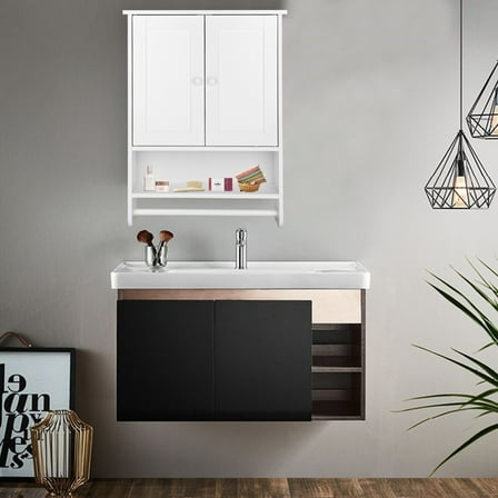 Wall Hanging Cabinet with Two Doors Wall Washer Storage Cabinet