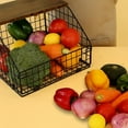 thumbnail image 6 of 1*Hanging Basket Fruit Basket Stackable Wall Mounted Fruit Baskets Potato Basket Onion Storage for Kitchen Hanging Wire Basket with Wood Lid, 6 of 8
