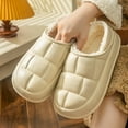 thumbnail image 4 of Tawop Home Slipper Female Fallen Indoor Thick Plush Comfort Slipper Booties Ankle Detachable Casual Beige Size：36, 4 of 5