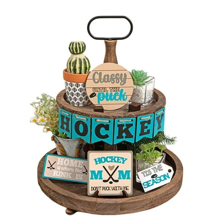 

BNisBM Sports Theme Tiered Tray Decor Ice Lake Boating Set Mini Swimming Circle Sports Style Tiered Wooden Decoration Home Table Ornaments Layered Tray Decoration Set Breakthrough