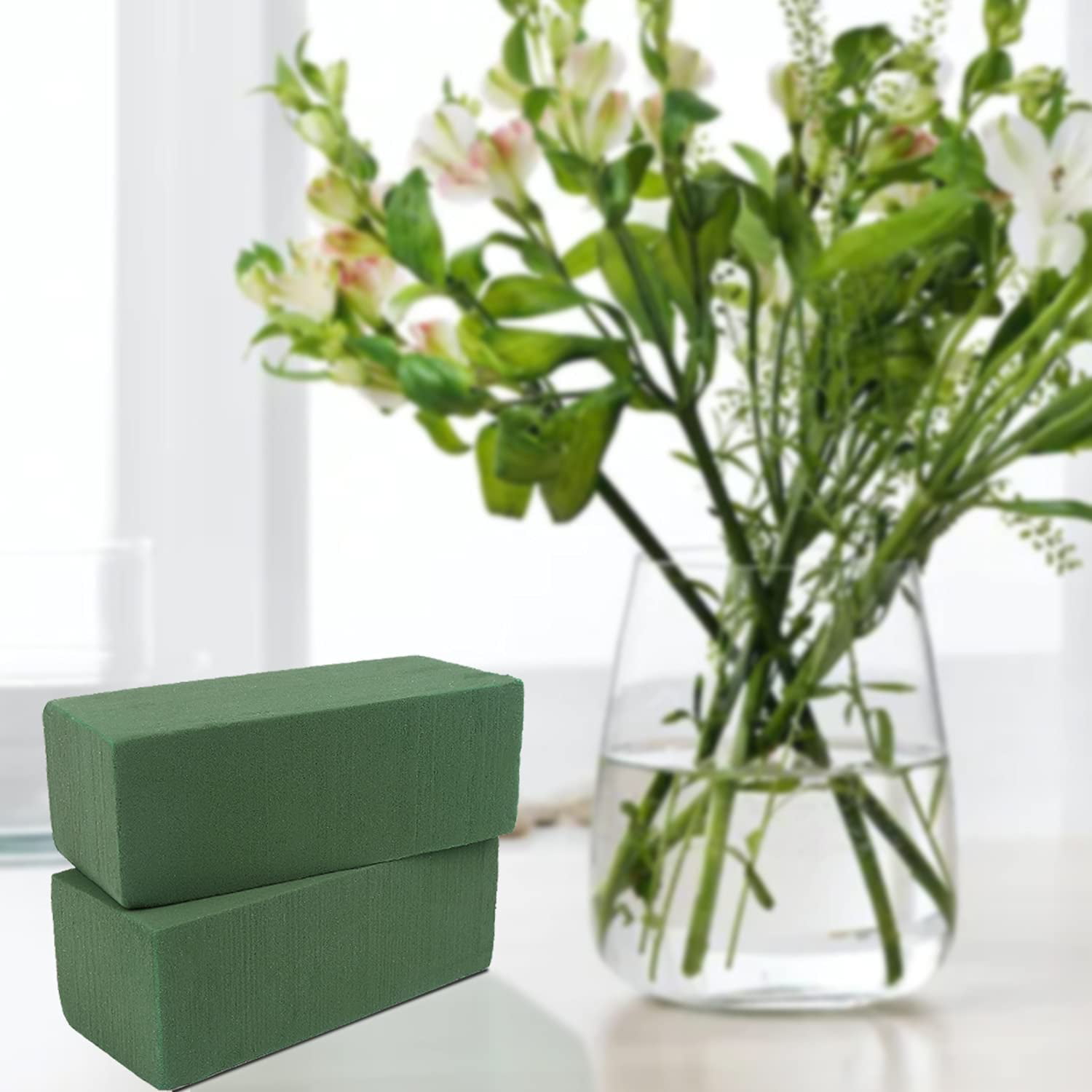 6Pcs Floral Foam Blocks Each (8.85”L x 4.1”Wx 2.75”H) Green Wet & Dry  Flower Foam for Fresh & Artificial Flower Arrangements, DIY Crafts, Arts