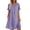 Purple, variant on Joernso Summer Short Sleeve Dress for Women, Casual Button Up V Neck A-line Dress, Flowy Beach Vacation Sundress with Pockets