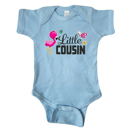 

Inktastic Little Cousin with Flamingo and Flowers Gift Baby Girl Bodysuit