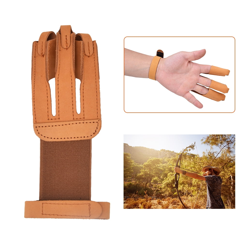 Sports & Fitness Artificial Cow Leather Archery 3 Finger Guard