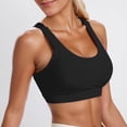 thumbnail image 2 of Wang6 Wireless Sports Bras for Women Seamless Padded Workout Longline Bras Push up Full Coverage Running Yoga Gym Bralettes T Shirt Bra Black S, 2 of 4