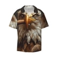 thumbnail image 5 of Daiia Funny Bald Eagle Men's Linen Shirts Short Sleeve Casual Shirts Button Down Shirt for Men Beach Summer Wedding Shirt-4X-Large, 5 of 6