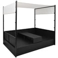 thumbnail image 5 of vidaXL Patio Bed Outdoor Patio Double Chaise Lounge with Canopy Poly Rattan, 5 of 15