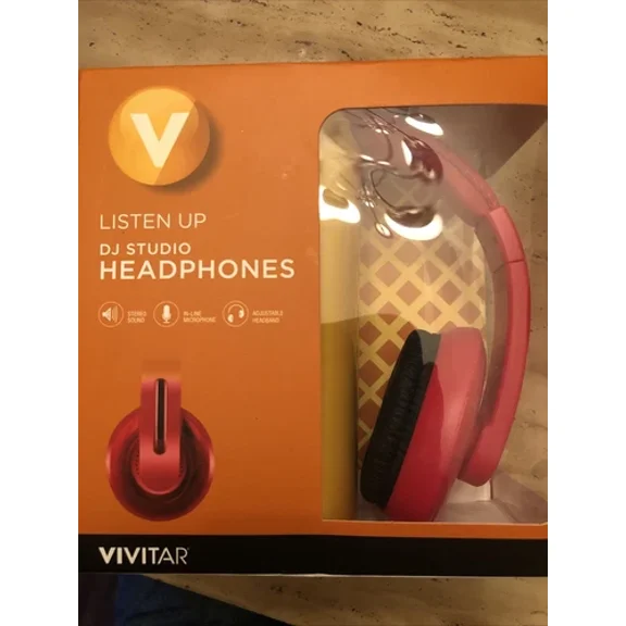 VIGOR- Vivitar Headphones Stereo Dj Listen Up White Adjustable Ear-Cup