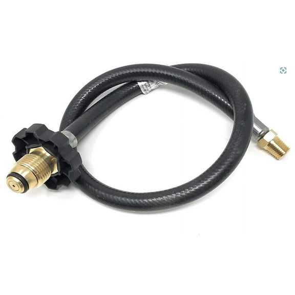 18" RUBBER HOSE PIGTAIL MALE POL TO 1/4" MALE NPT PIPE THREAD PROPANE CGA-510