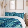 thumbnail image 6 of Ambesonne Fractal Duvet Cover Sets, Mosaic Geometric Style, 2-Queen, Petrol Blue, 6 of 7