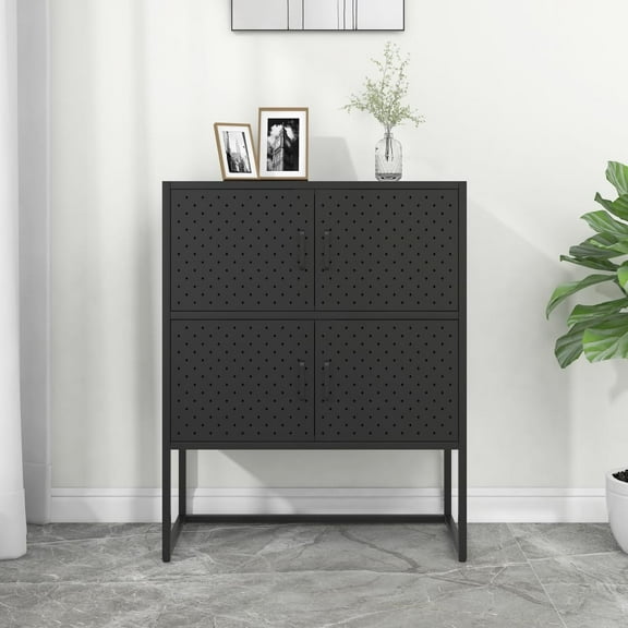 vidaXL Storage Cabinet Sideboard Cabinet for Entryway Bedroom Office Steel