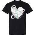 thumbnail image 3 of Inktastic Lung Cancer Awareness White Ribbon Around Heart T-Shirt, 3 of 5