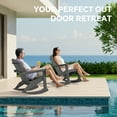 thumbnail image 3 of SERWALL Rocking Adirondack Chair, HDPE Outdoor Rocking Chair, All Weather Porch Rocking Chair for Patio, Gray, 3 of 7