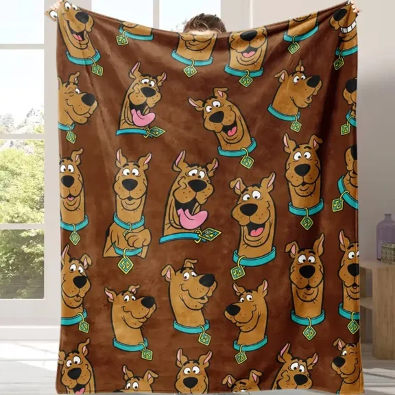 Classic Scooby-Doo Pattern Flannel Throw Blanket - Lightweight, Super Soft Plush Flannel Fleece