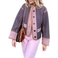 thumbnail image 2 of Chaquetas para Mujer, , Ligeras, Acolchadas, de Larga, Estilo Motero, con Bloques de Color Oscuro XL, 2 of 6