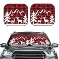 thumbnail image 2 of Qekee Christmas Buffalo Plaid Foldable Car Sun Shade - 2-Pack, Car Windshield Sunshades, Foldable - Small, 2 of 7