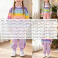 thumbnail image 3 of Futezty Girls 2 Piece Outfit Long Sleeve Sweatshirt and Jogger Pants Rainbow Stripe Tracksuit Fall Winter Clothe Set 2T-7T, 3 of 7