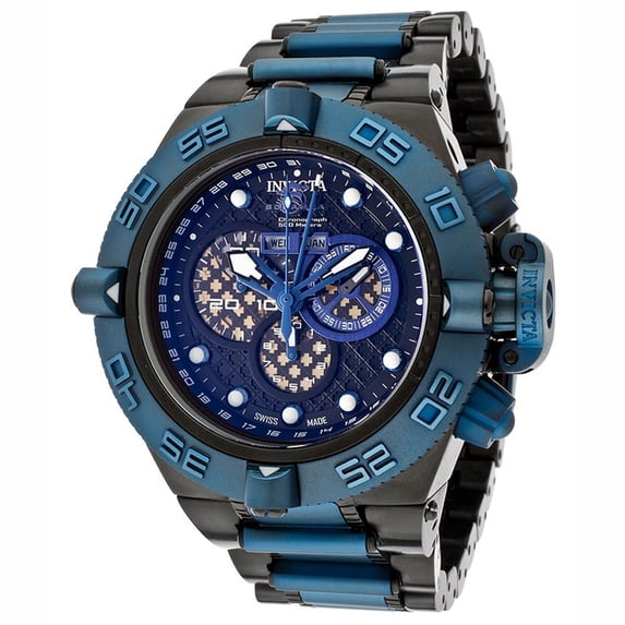 Invicta Men's 11588 Subaqua Noma IV Blue Bezel Black Dial Two Tone Gunmetal Plated Steel Chronograph Dive Watch